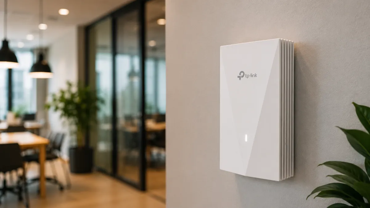 Access point de parede Omada EAP655-Wall em escritório
